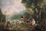 Jean antoine Watteau The base Shirra island goes on a pilgrimage china oil painting artist